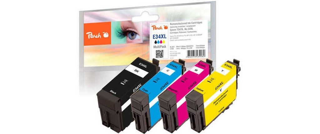Peach Encre Epson T3476, No 34XL BK, C, M, Y
