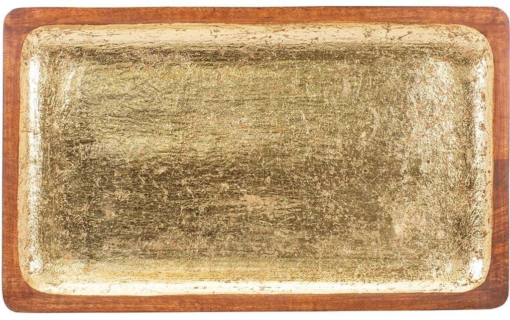 Kadastar Plateau de service Shine 38 x 23 cm, Brun/Doré