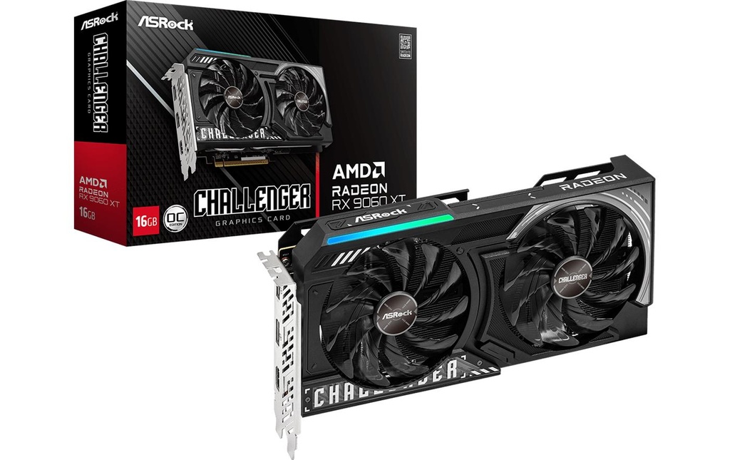 ASRock Carte graphique AMD Radeon 9060 XT Challenger 16GB OC