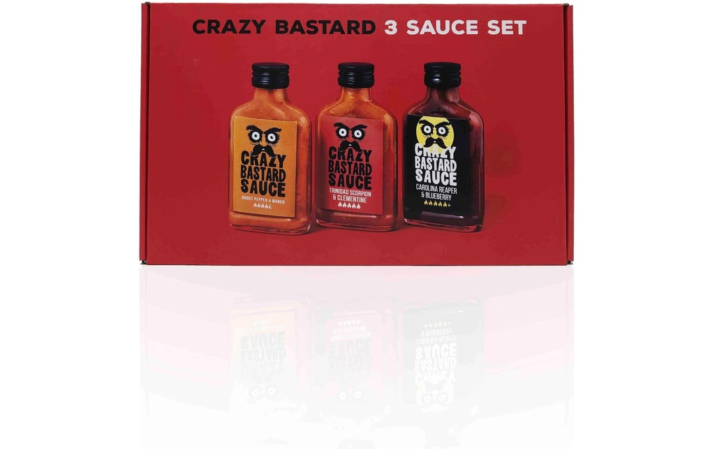 Crazy Bastard Sauce Set de 3 sauces piquantes 3 x 100 ml