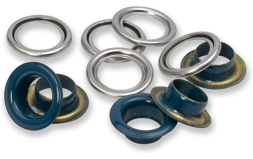 Prym Œillets avec disques 20 pièces, argent marine
