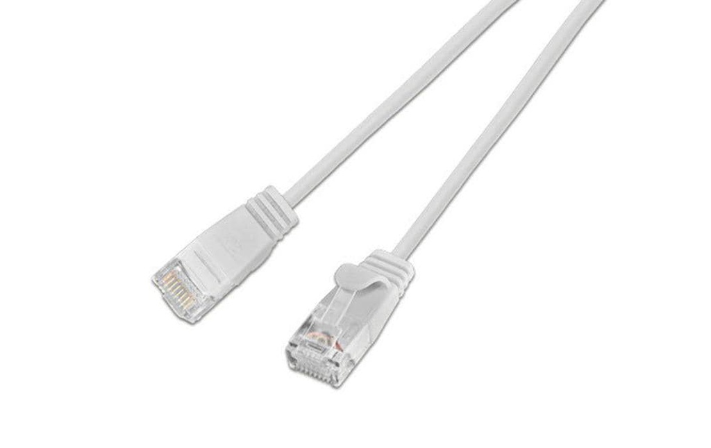 SLIM Câble de raccordement KAT6 Light, rond, U/UTP, Ø 2,8 mm, blanc