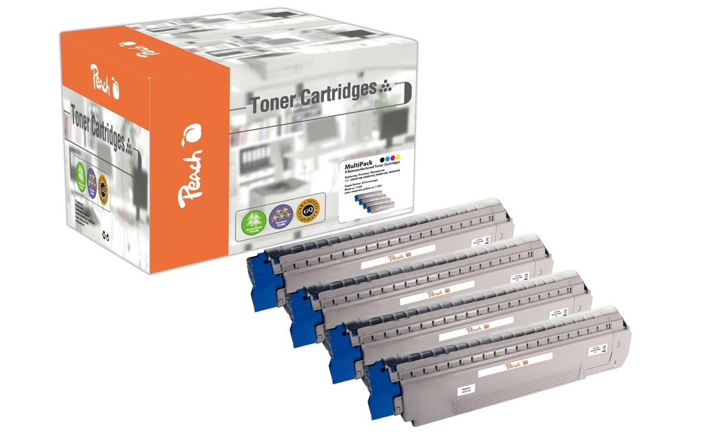 Peach Kits de toner OKI MC851 / 61 Series BK, C, M, Y