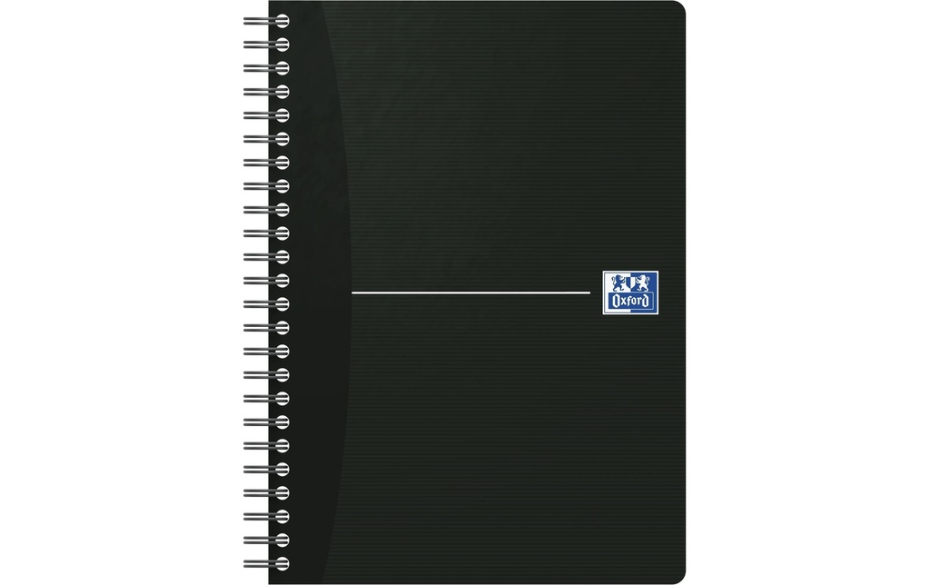 Oxford Carnet de notes Essentials Livre spirale, A5, À carreaux, Noir