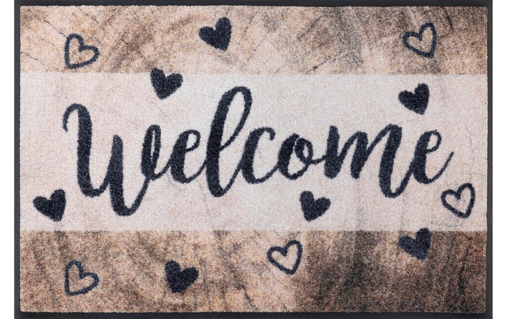 wash+dry Tapis de sol Wooden Welcome 50 x 75 cm