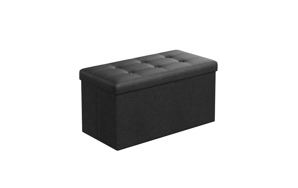 Songmics Coffre de siège avec rangement 76 x 38 cm, Noir