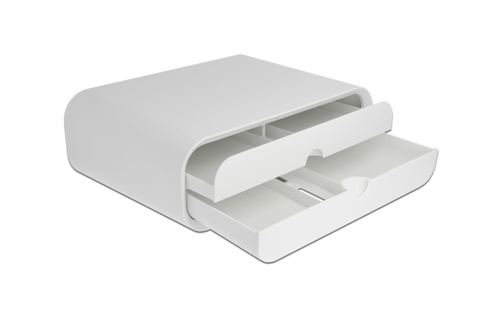 Delock Réhausseurs pour moniteur avec deux tiroirs Blanc