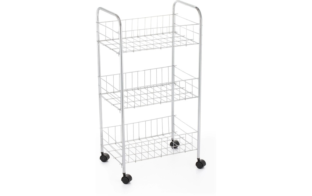 MSV Chariot de cuisine 26.5 x 68 x 37 cm, Argent