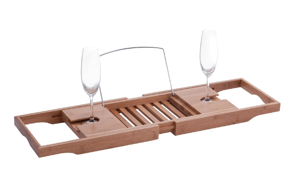 Zeller Present Pont de baignoire avec porte-verre Brun