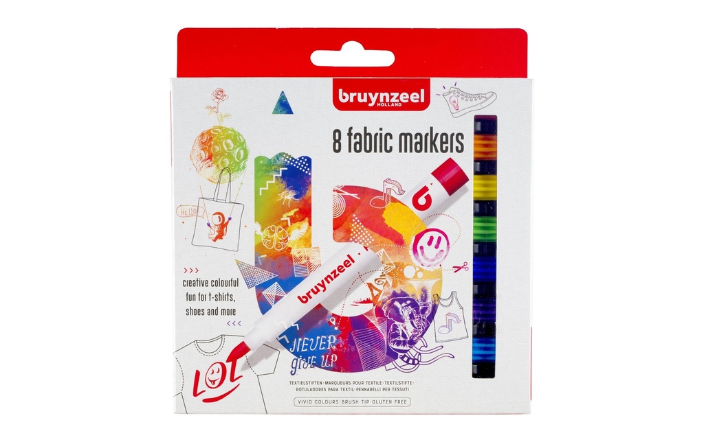 Bruynzeel Marqueur pour textiles 8 pièces