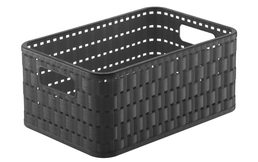 Rotho Panier de rangement Country 23.7 x 15.8 x 10.8 cm, Anthracite