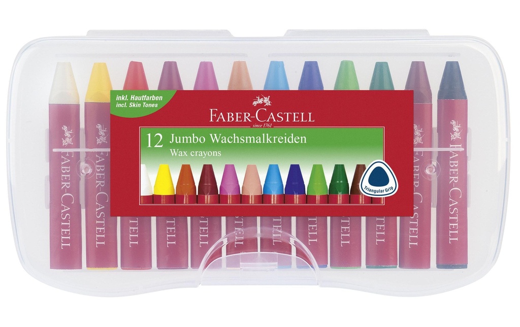 Faber-Castell Crayon gras de couleur Jumbo 12 pièces