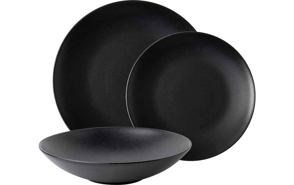 Lunasol Assiette non décorative Basic Mat noir 12 pcs.