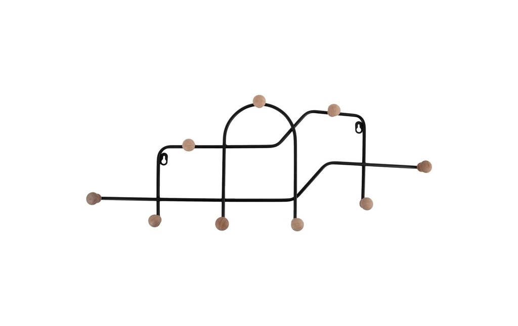 present time Portemanteau mural Maze 71 x 27 cm, noir