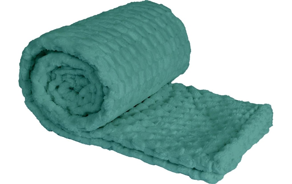 Hubatka Couverture Plaid uni 220 x 180 cm, Vert