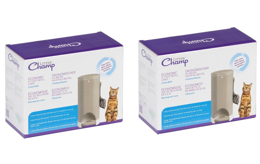 Litter Champ Sac de recharge, 2 x 3 pièces