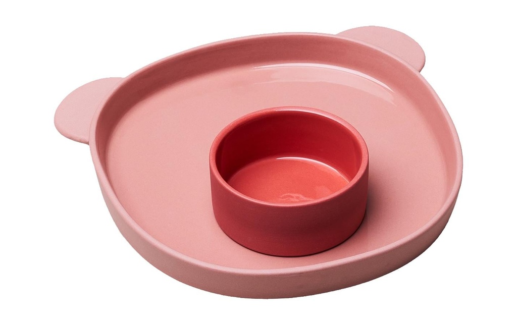 Chic Mic Assiette et bol pour enfants Good Mood Ours à la fraise
