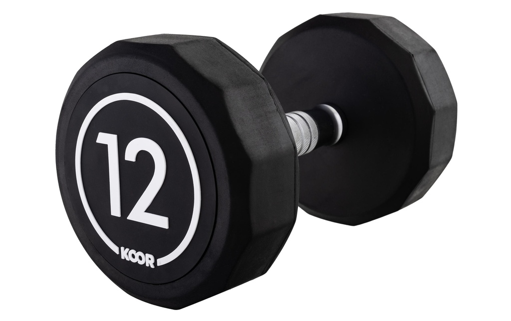 KOOR Haltère courte 12 kg, Noir