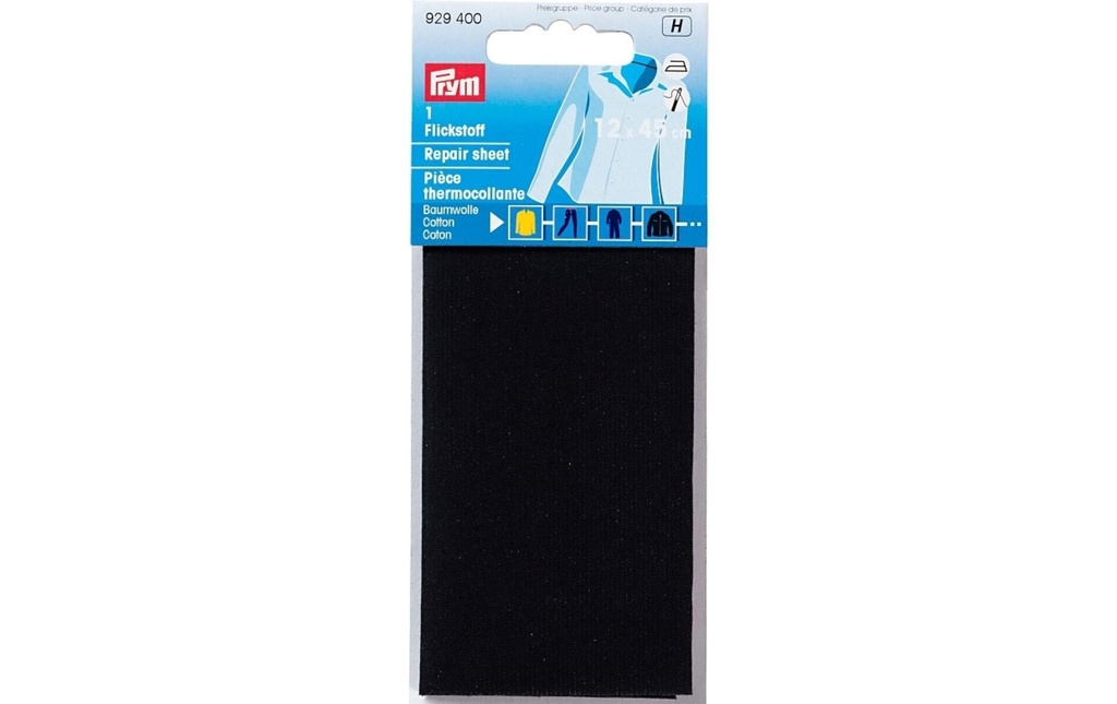 Prym Matériel de mise à jour 12 x 45 cm, thermocollant, noir