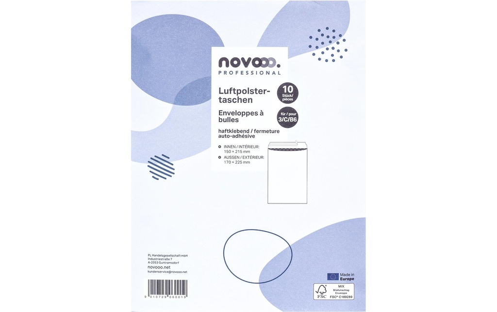 novooo. Pochette rembourrée à bulles d’air Taille 3 Blanc, 10 pièces