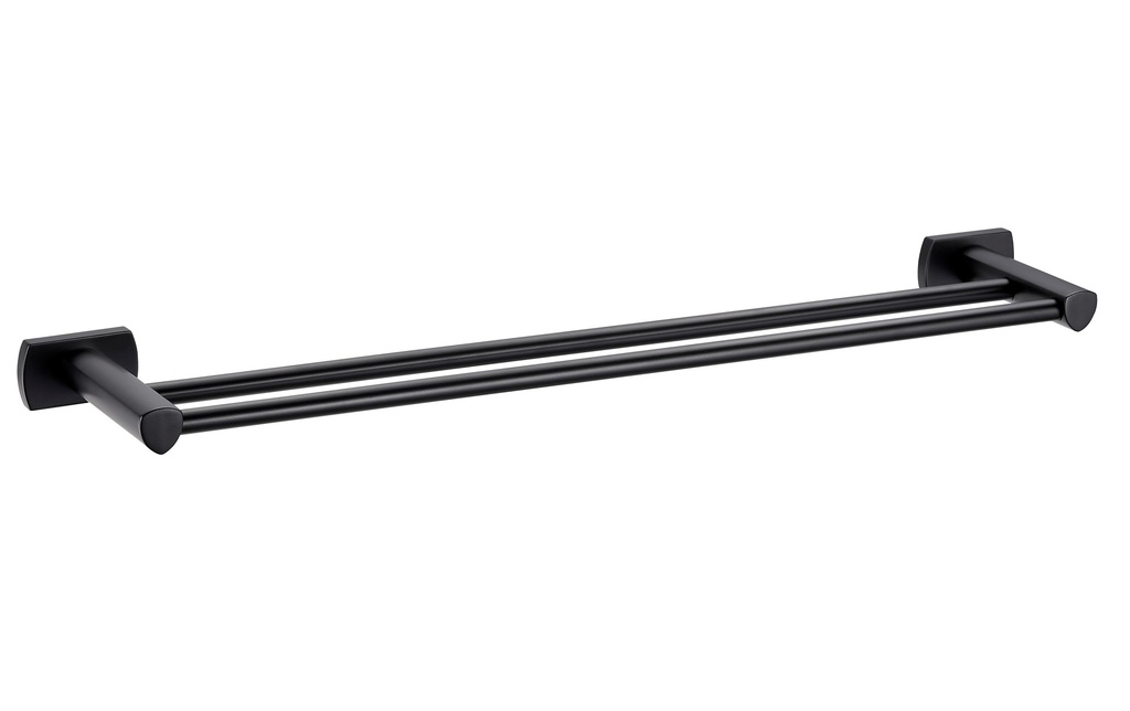 BIASCA Porte-serviette Double barre 68 cm, noir mat