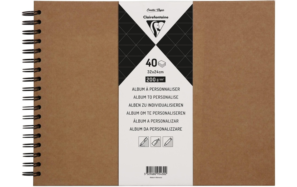 Clairefontaine Album photo DIY 32 x 24 cm, Vierge, Brun