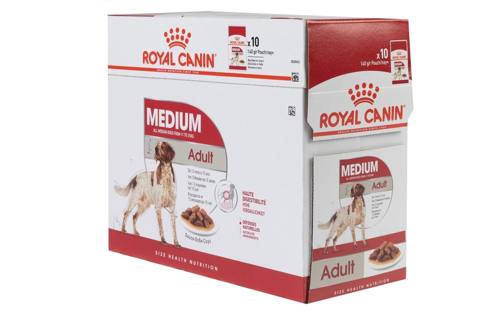Royal Canin Alimentation humide Health Nutrition Medium Adult Sauce, 10 x 140 g