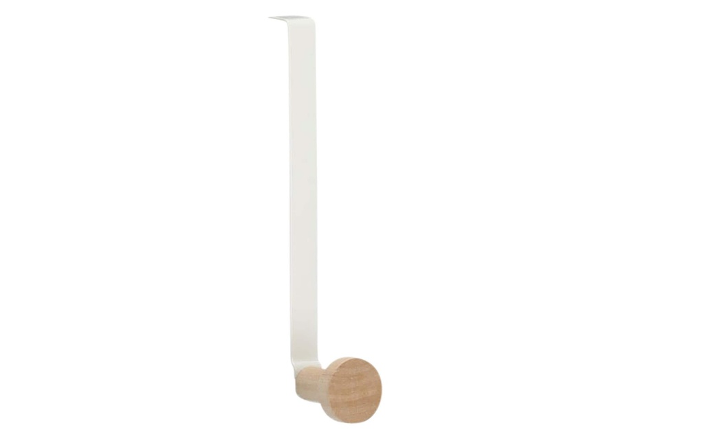 Zeller Present Crochet de porte 3 x 9 x 18 cm, Nature/Blanc