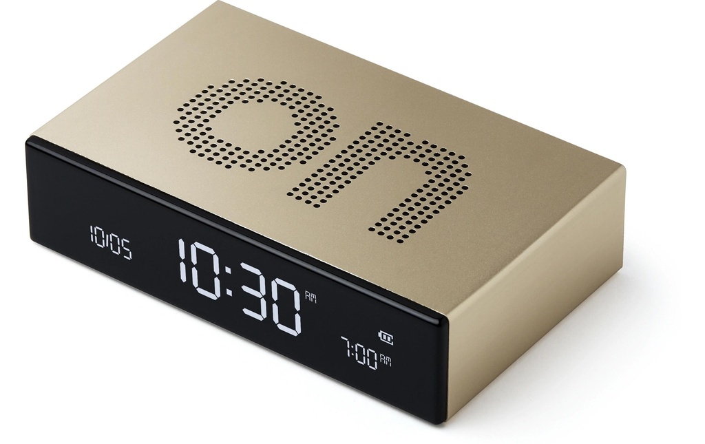 Lexon Réveil numérique Flip Premium Doré