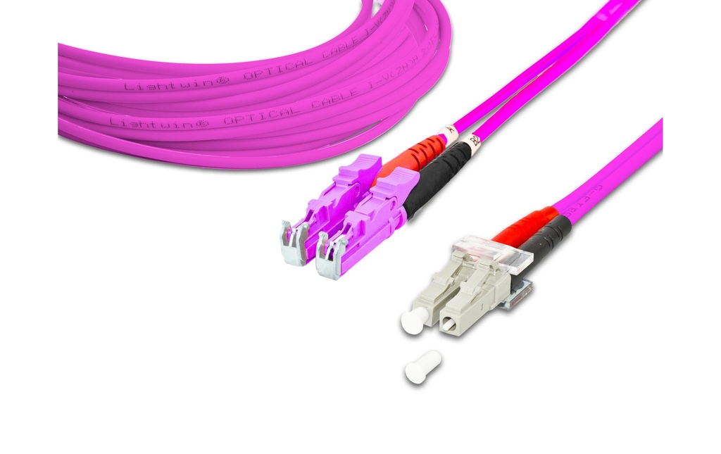 Lightwin Câble patch à fibre optique Multimode LSH – LC, OM4, Duplex, 10 m