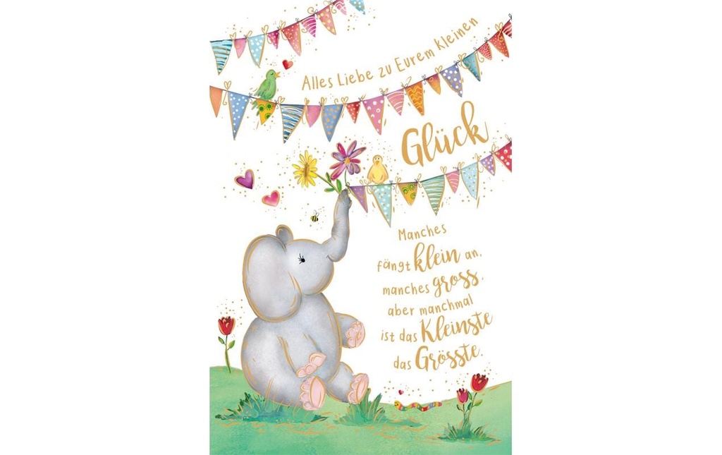 ABC Carte de félicitations Eléphant qui joue B6