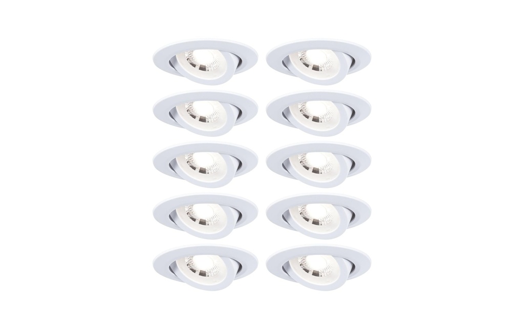 Paulmann Luminaire encastré Set de 10 LED orientables rondes 82 mm