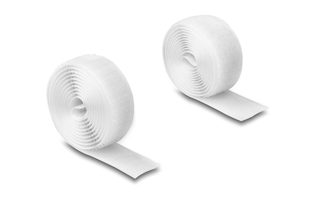 Delock Bande auto-agrippante Rouleau de bande scratch L 1 m x l 20 mm Blanc