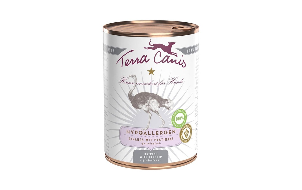 Terra Canis Alimentation humide Autruche hypoallergénique, 400 g
