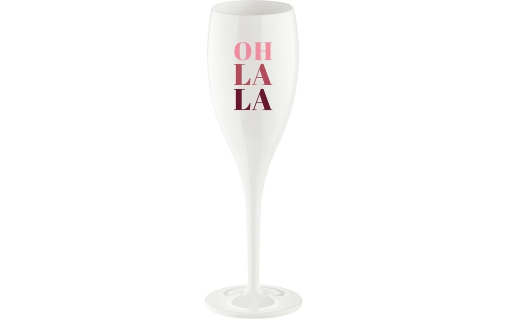 Koziol Verre à champagne Superglas Oh La La 100 ml, 1 Pièce/s, Blanc