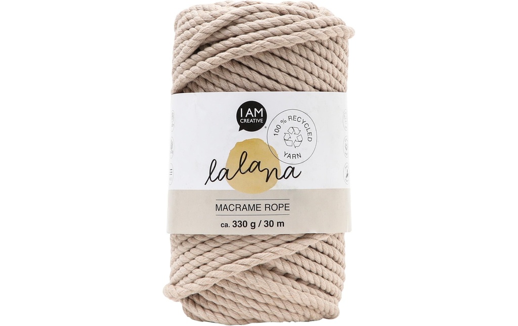 lalana Laine Corde à macramé 5 mm, 330 g, Beige