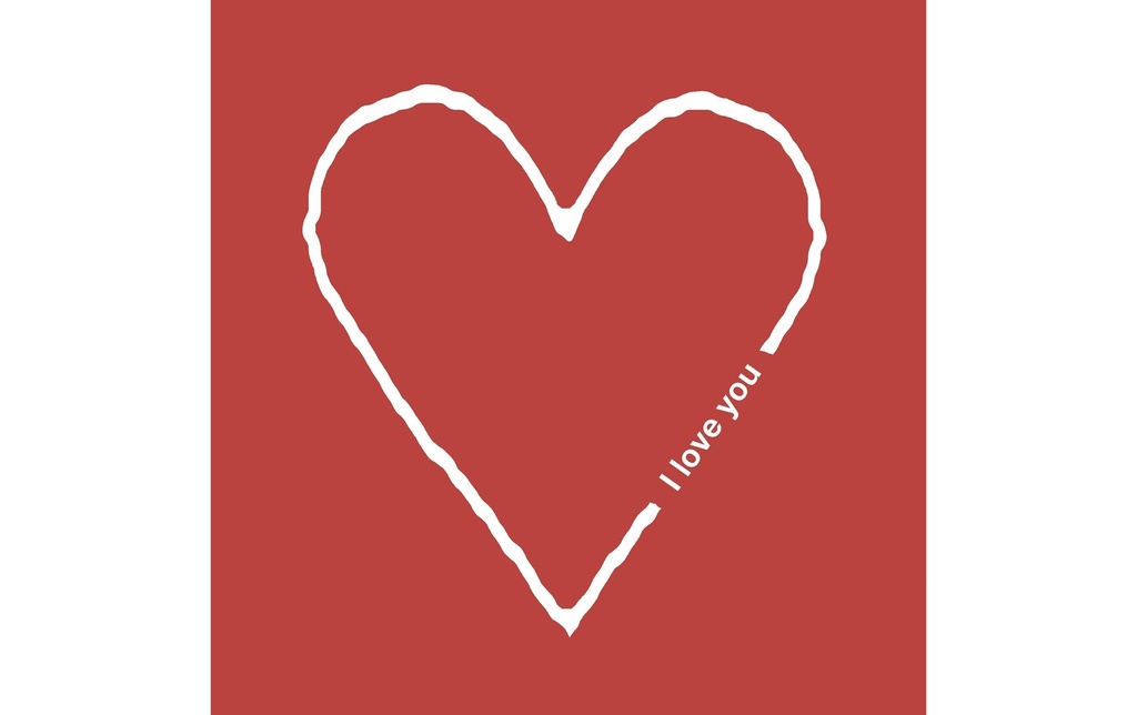 Paper + Design Serviettes en papier I love you 33 cm x 33 cm, 20 Pièce/s