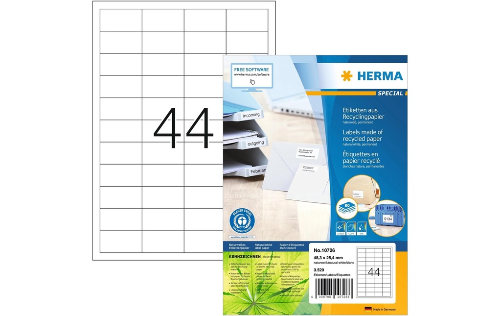 HERMA Étiquettes universelles 48.3 x 25.4 mm, 80 feuille