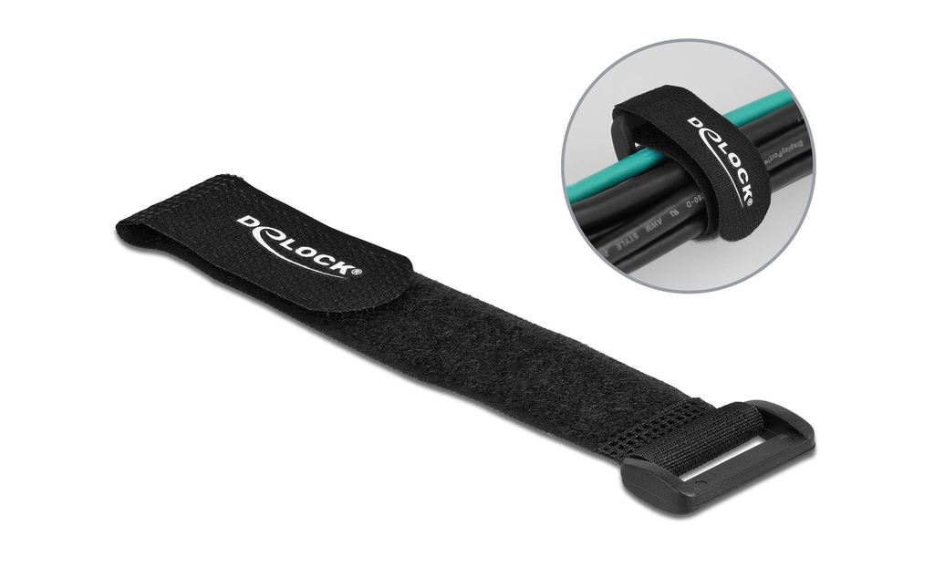 Delock Serre-câble auto-agrippant Noir 190 mm x 25 mm 5 pièces