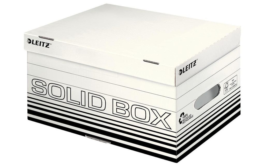 Leitz Boîte d’archivage Solid Box S Couvercle à charnière, 10 pièces, noir