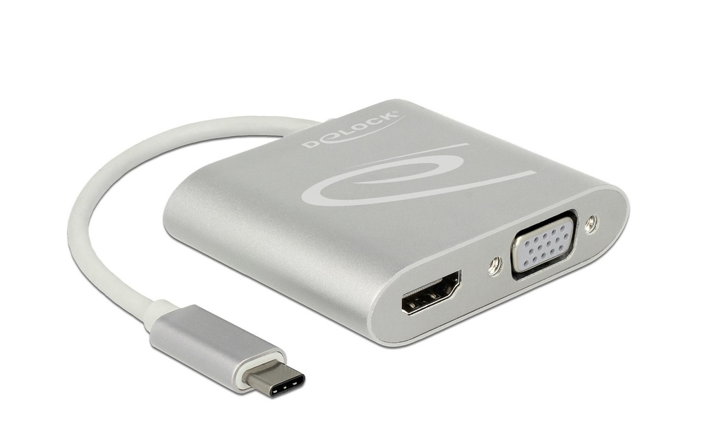Delock Diviseur de signaux à 2 ports USB-C - 1xHDMI & 1xVGA