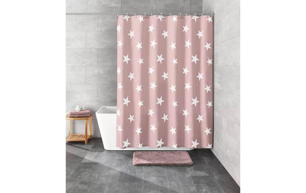Kleine Wolke Rideau de douche Nova 180 x 200 cm , Rose/Blanc