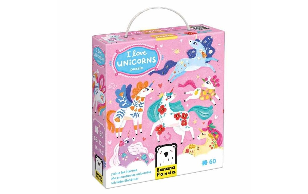 BANANA PANDA Puzzle I Love Unicorns (60 pces)