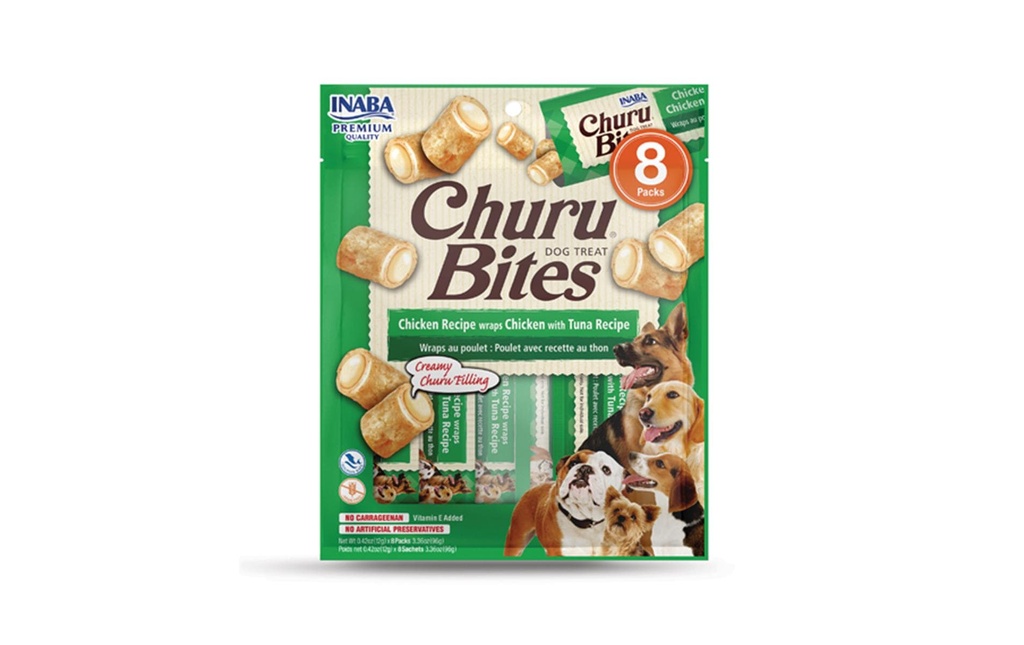 CIAO Churu Friandise Bouchées de poulet et de thon, 8 x 12 g