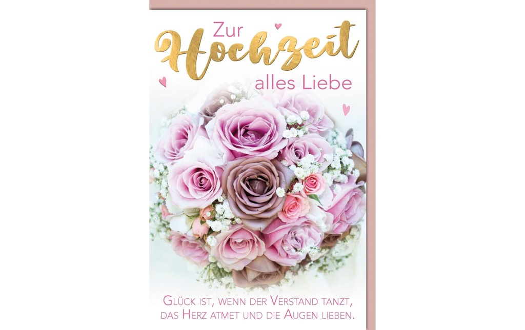 Braun + Company Faire-part de mariage Roses 11.5 x 17 cm