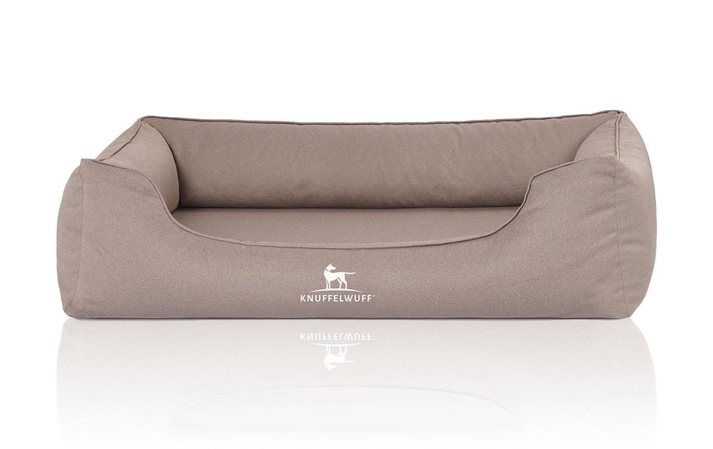 Knuffelwuff Lit Leon Velour XXL, 120 x 85 cm, beige/gris