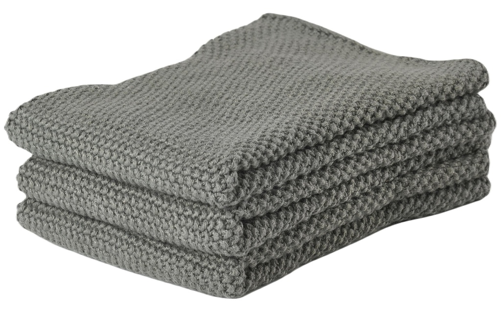 Zone Denmark Torchon à vaisselle 27 cm x 27 cm, 3 pièces, Vert olive