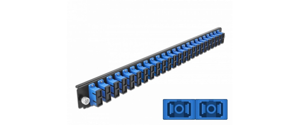 Delock Plaque de distribution Panneau avant 24 Port SC Duplex OS2 SM bleu