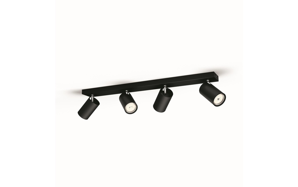 Philips Spot encastré Kosipo, 4 x GU10, 5.5 W, noir