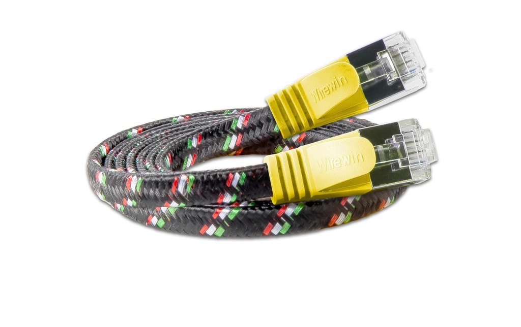 SLIM Câble patch slim RJ-45 - RJ-45, Cat 6, STP, 10 m, Jaune